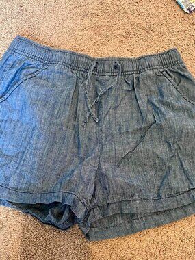 Old Navy blue linen shorts Size youth XXL or women’s size small #linen #summer